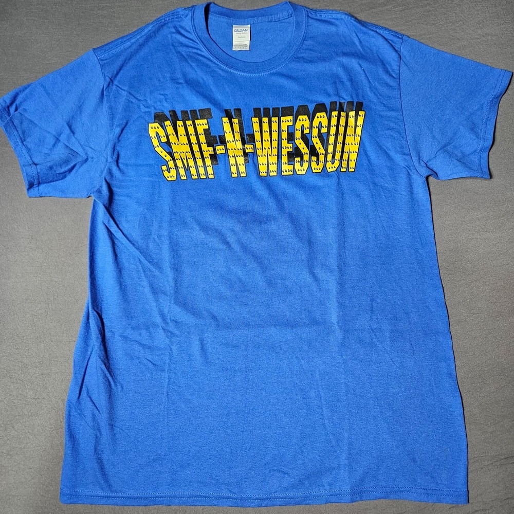 Smif-N-Wessun Comic Art Graphic T-Shirt Mens Large Blue Hip Hop Rap Tee